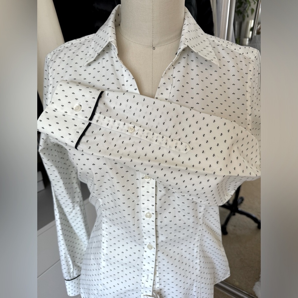 NWT Brooks Brothers Fitted Non-iron Supima Cotton Print Button down Shirt Size 4